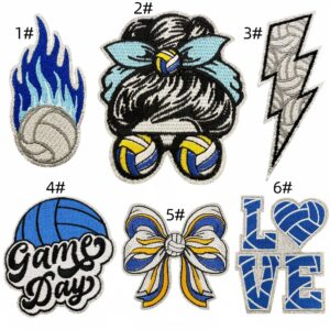 Cartoon volleyball cloth patch set of 6 pieces