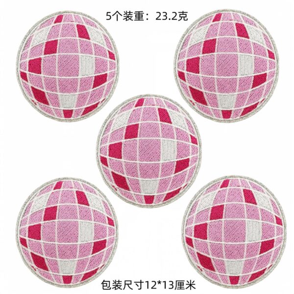 Wholesale Cartoon Pink Planet Plaid Embroidery Patch Fashion Decorative Iron-On Accessory for DIY Gift
