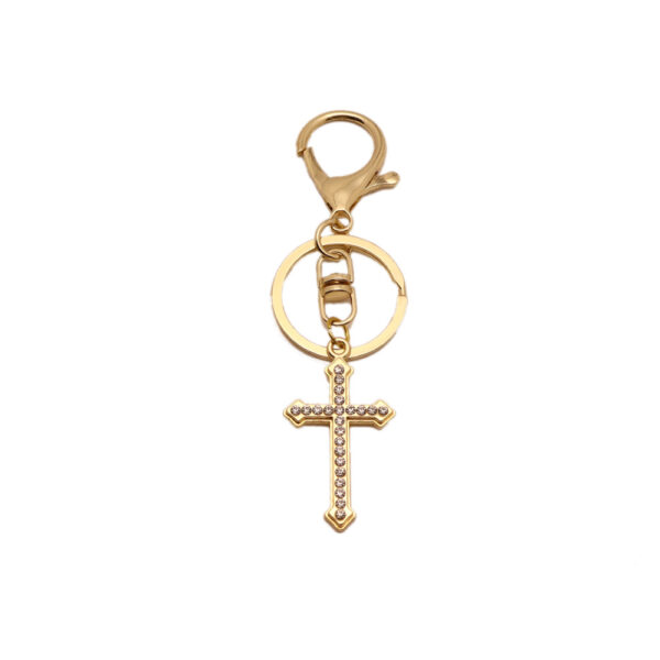 Wholesale Chic Cross Keychain Metal Gold Light Luxury Key Ring Decorative Accent for Bag Gift