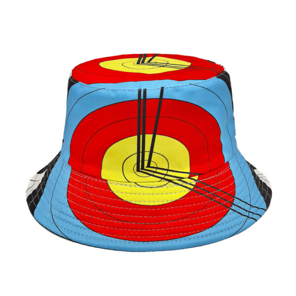 Wholesale Stylish Bow and Arrow Clock Pattern Fisherman Hat Double Sided Sunscreen Hat for Outdoor Use