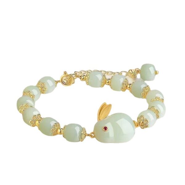 oly-374164aaf206efb7b2d356c02ee56b06 Wholesale Glass Glazed Bracelet Modern Chic Jade Rabbit Design Gift for Girlfriend