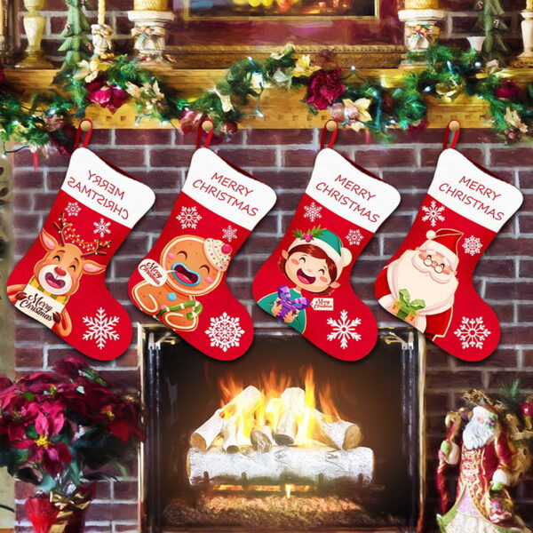 oly-37417c50d2610b6378a76fc1e08ecf34 Wholesale Christmas Socks Set Four Piece Snowman Deer Design Decorative Candy Socks for Home Decor Party