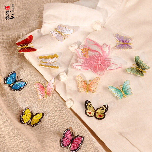 oly-3758768b497c230f6b449272981907bc Wholesale Multicolor Embroidered Butterfly Patch Iron-On Decorative Applique for Hats