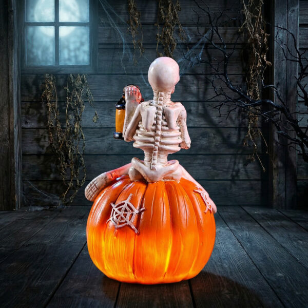Wholesale Resin Halloween Skull Pumpkin Glowing Decoration for Home Decor Gift