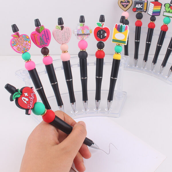 oly-3767baf98edf15e2e8bc65d57cec1cff Wholesale Handmade Rainbow DIY Beaded Pen - Silicone & Plastic Beads, Craft Supply & Teacher Gift
