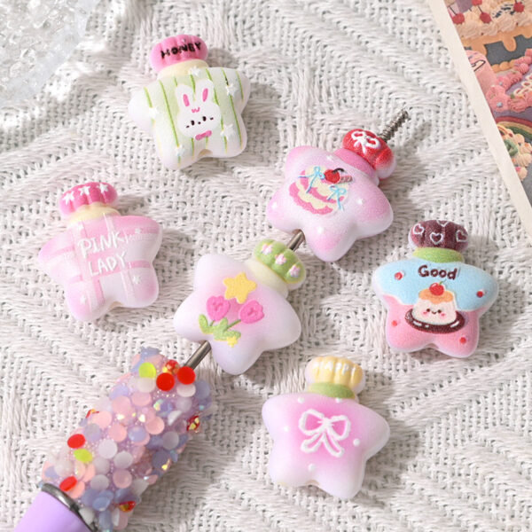 oly-3792b146ebe4f8243236b520e99d5d37 Wholesale Cute Cartoon Lucky Star Acrylic Beads for DIY Phone Keychain Resale