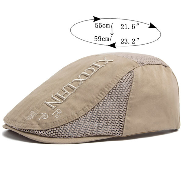 Wholesale Mesh Breathable Summer Beret with Letter Embroidery Retro Sun Protection Cap for Men