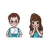 oly-37e191054ddeb6cd83178e8b2e870a50 Wholesale Trendy Couple Cartoon Self-Adhesive Embroidery Patches Set of 8 DIY Clothing Stickers Boutique Accessory