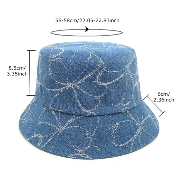 oly-37e8fad950b504698697f26fca5d8e5c Wholesale Washed Denim Fisherman Hat with Butterfly Knot Trendy Casual Sun Hat for Everyday Wear