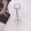 Wholesale Silver Alloy Butterfly Cross Keychain Decorative Car Key Accessory Stylish Boutique