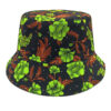 Wholesale Floral Rhinestone Double Sided Bucket Hat Sun Protection Casual Fashion Accessory Gift