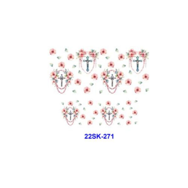oly-380cb74a1b9ecf07e390f9a527d8c1f3 Wholesale 8pcs Floral Religious Mini Keychain Sticker