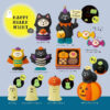 Wholesale Japanese Style Halloween Black Cat Pumpkin Resin Figurine Home Decor
