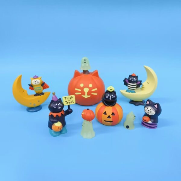 oly-3819f0a7f409345161a9b8781a37ed8b Wholesale Halloween Pumpkin Cat Resin Figurine Decorative Ornament for Gift Boutique