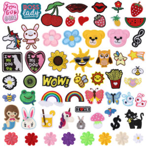 oly-381c2e146cf5cc05a8017b7ad67040a6 Wholesale Polyester Iron-On Embroidery Patches - Cute Floral Butterfly Designs for DIY Bag Decoration, Gift, Resale