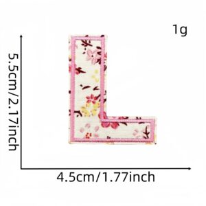 L letter floral cloth sticker 17#