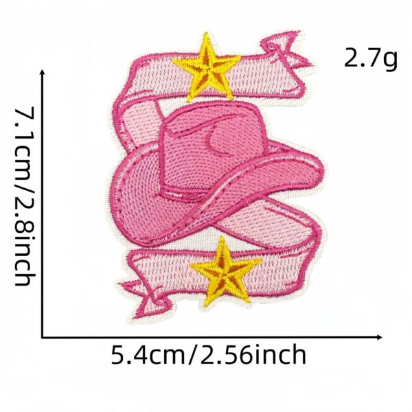 Wholesale Polyester Thread Embroidered Iron-On Patches Pink Cartoon Bow Flower Decorative Craft Sewing Accessories Gift Resale