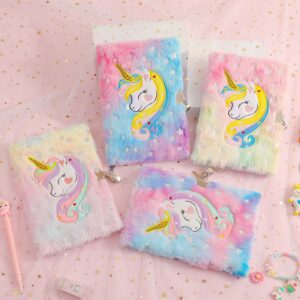oly-383db84e3c53369a7ddcfedeb071aac7 Wholesale Cartoon Unicorn Plush Notebook with Lock Gift Diary for Children