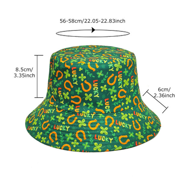 oly-38565948823018585a016f1a6109ad99 Wholesale Trendy St. Patrick's Day Clover Print Fisherman Hat for Everyday Use and Gift