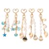 Wholesale Beach Theme Keychain Zinc Alloy Octopus Shell Starfish Charm for Bag Decoration