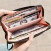 oly-38af06e30f030d297ee5f9d5f825efe3 Wholesale PU Leather Embroidered Butterfly Wallet Women's Long Purse for Gift Resale