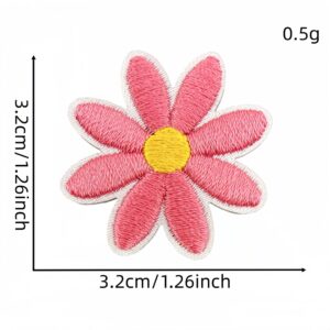 Pink medium-sized floral fabric patch #17