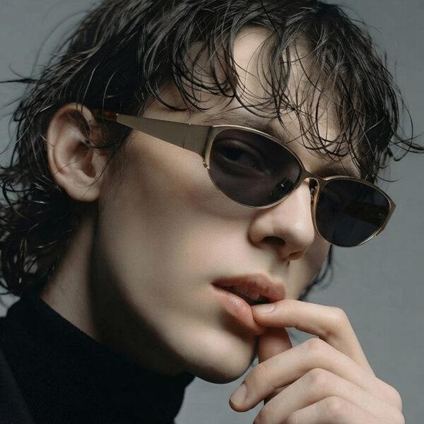 Wholesale Stylish Oval Metal Frame Sunglasses UV400 Fashion Accessory Gift Boutique