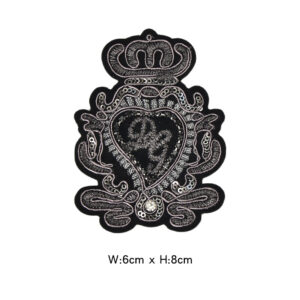 Black and gray letter badge [brooch] b203 / No pins