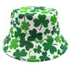 Wholesale St. Patrick's Day Reversible Bucket Hat with Trefoil Print Unisex Sun Protection Hat Gift for Party Favors or Boutique Resale