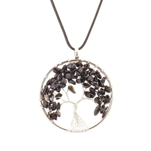 Wholesale Crystal Tree of Life Necklace Handmade Alloy Pendant Jewelry Accessory Gift