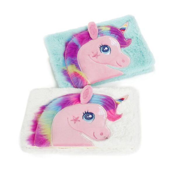 Wholesale Cute Unicorn Plush Cover Notebook A5 Trendy Diary for Party Gift