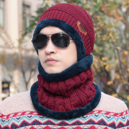 oly-396237d165ed42805a060792e4b4d1e3 Wholesale Winter Knitted Beanie Hat Men Trendy Triangle Label Ear Flap Cap