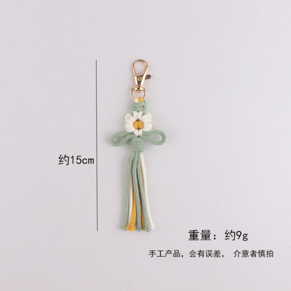 oly-39772f639ddfe3f31a619579cb434442 Wholesale Handwoven Cotton Rope Flower Keychain Gift Boutique Resale Accessory