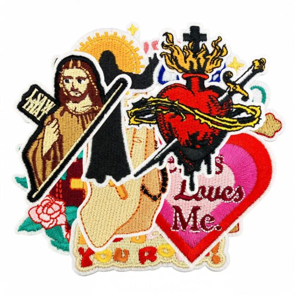 oly-39889587c98be1f769f1273e638ad026 Wholesale Cartoon Inspirational English Embroidered Patches Set of 9 Iron-On Decorative Accent for Clothing & Bags