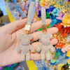 Wholesale Rhinestone Bear Keychain Car Key Accessory Trendy Gift for Couples
