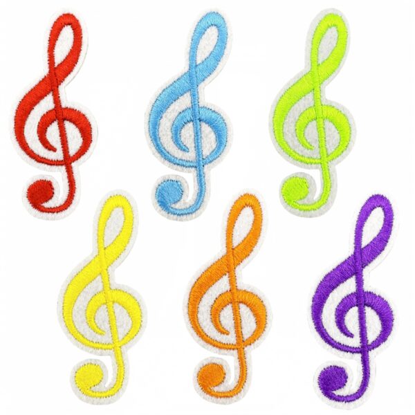Wholesale Polyester Thread Musical Note Cloth Sticker Decorative Iron-On Patch for Everyday Use
