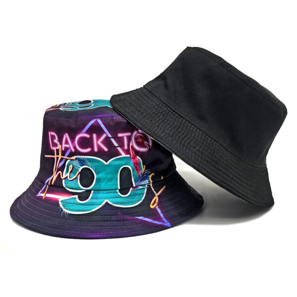 Wholesale Retro 90s Letter Print Bucket Hat Trendy Sun Protection Hat Fashion Accessory