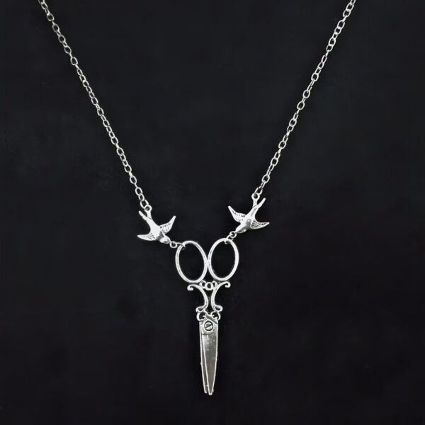 oly-39c51ecf0c3dbaa3912d378cbd4cef64 Wholesale Punk Vintage Silver Scissor Pendant Necklace Gothic Fashion Jewelry Gift