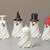 Wholesale 3D Halloween Ghost Pumpkin Resin Incense Burner Red Hat Spinning Ghost Desktop Ornament for Wedding Gift