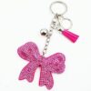 Wholesale White Alloy Bowknot Rhinestone Tassel Keychain Wedding Gift Bag Charm