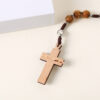 oly-39cf4b14ddcfcb656e2be684861f4b4c Wholesale Handmade Wooden Cross Necklace Coffee Color Ball Chain Jewelry Accessory