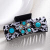oly-39dc2bd6f1a3ab41cc693669264664a6 Wholesale Bohemian Turquoise Hair Clip Leopard Print Acrylic Duckbill Claw Clip Fashion Hair Accessory for Women