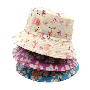 oly-39ef0675aa35075829f75de1b9656e35 Wholesale Double Sided Floral Print Bucket Hat Sun Protection Everyday Casual Hat for Women