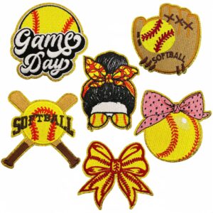 Wholesale Cartoon Baseball Embroidered Patch - Yellow with Gold Edge Iron-On Clothing Accessory for Gift or Resale