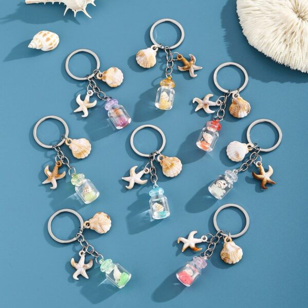 oly-39f8337c1bf76035b9e2196f03c8dfb5 Wholesale Luminous Seashell Keychain Seaside Vacation Decorative Accessory Gift