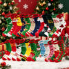 Wholesale Polyester Cotton Mid Calf Socks with Cartoon Christmas Patterns for Holiday Party Gifts