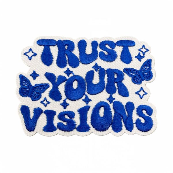 oly-3a0ea39598bef44c7c3f904a56402e0a Wholesale Fashion Blue Embroidered Patch Positive English Iron-On Badge Decorative Accent for Clothing Bags Resale