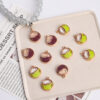 oly-3a14f1da9a097e75cb2a4bd6f3a25efc Wholesale Green Coconut Slice Pendant Simulated Food Toy Charm for DIY Jewelry Accessory