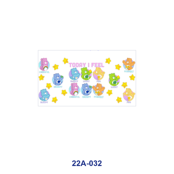 oly-3a261c49c96d3353b2031d60ecf918c5 Wholesale 5pcs Pastel Rainbow Cartoon Bear Star Heart Cloud Pumpkin Mixed Graphic 16oz Cup UV DTF Wraps OLY Exclusive