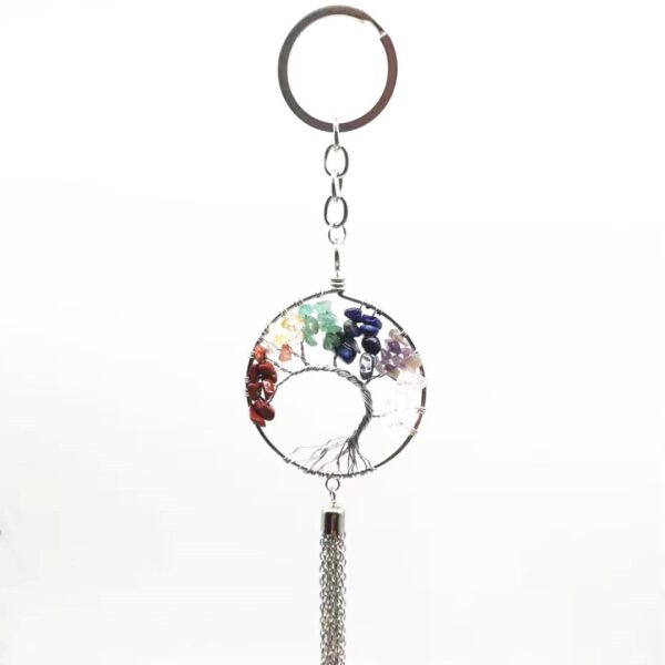 oly-3a4f686ea0e1fe3bff77fae020ebed84 Wholesale Light Luxury Hand Wrapped Tree of Life Tassel Keychain Metal Bag Charm